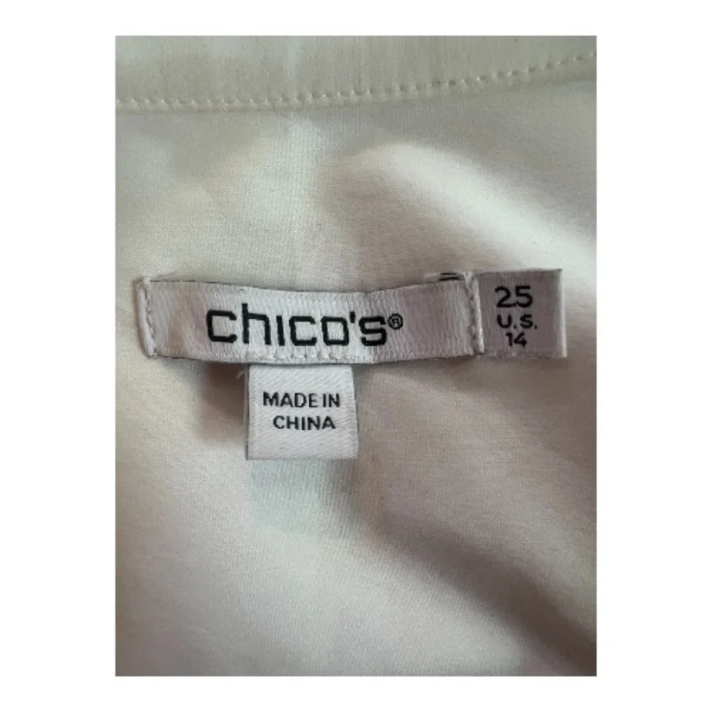 EUC Chico’s embroidered poplin blouse balloon sleeve | size 14 - Picture 8 of 10